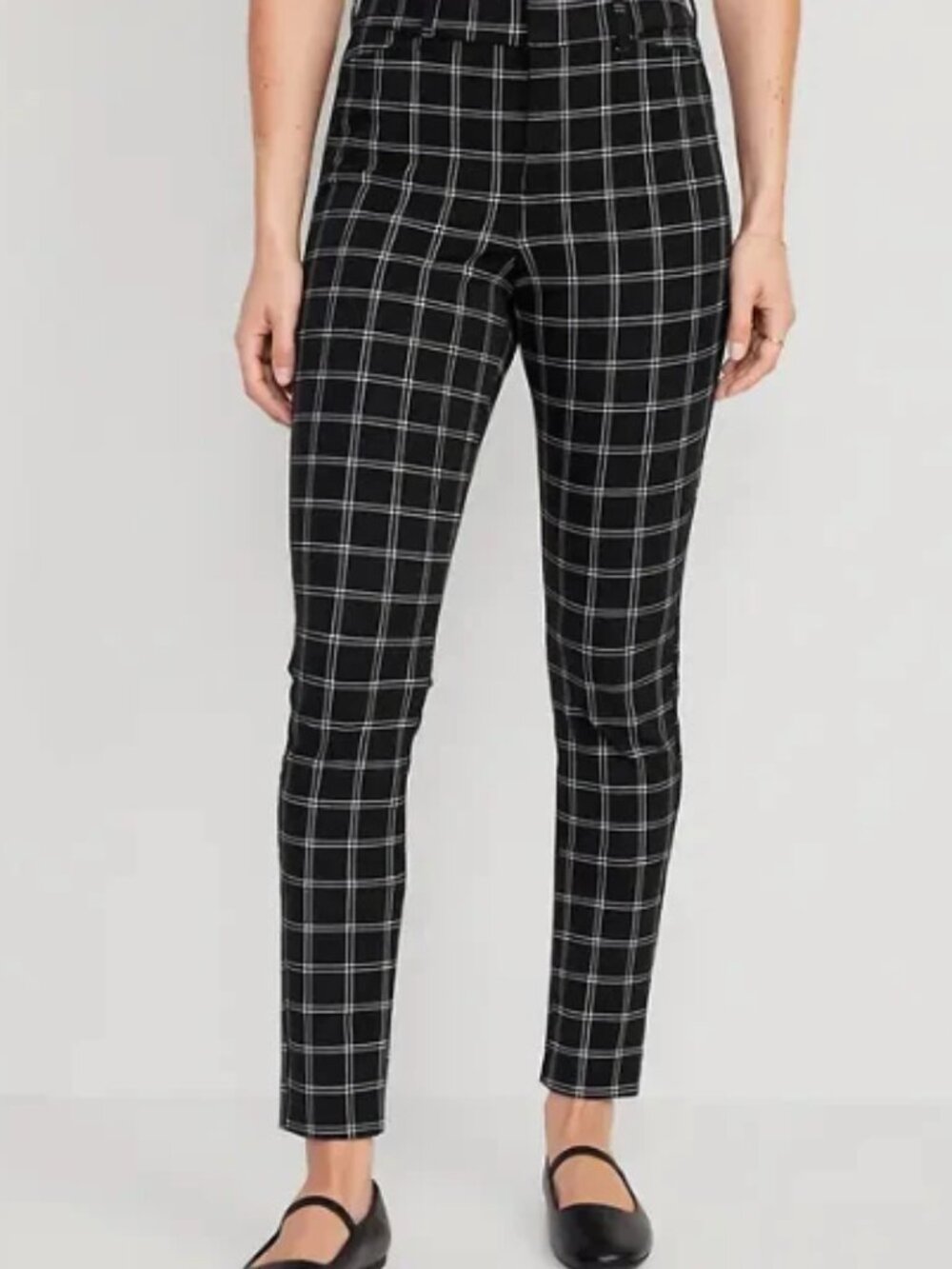 Old Navy High-Waisted Windowpane-Plaid Pixie Skinny Ankle Pants
